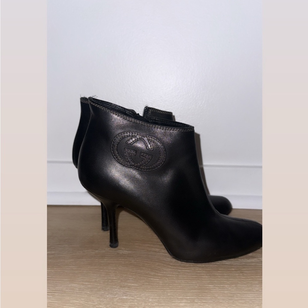 Gucci Black Leather Ankle Boots